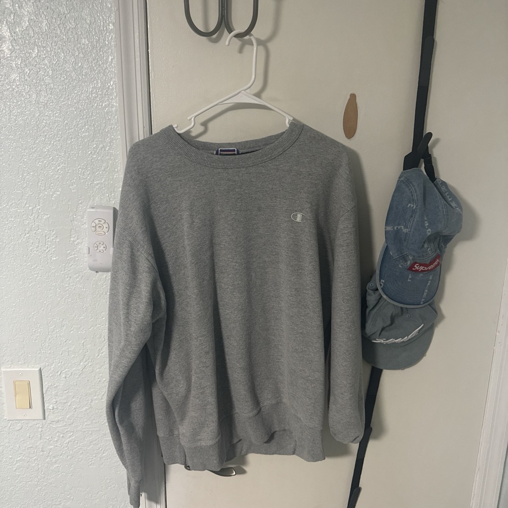 Champion Men's Crewneck Sweater in Gray
